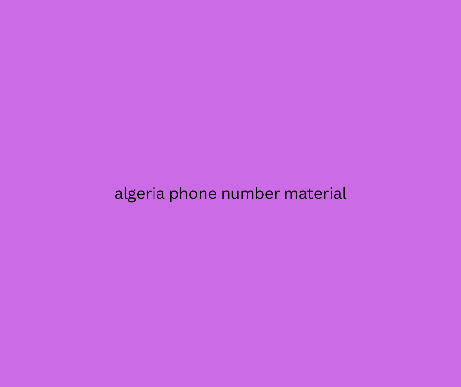 algeria phone number material